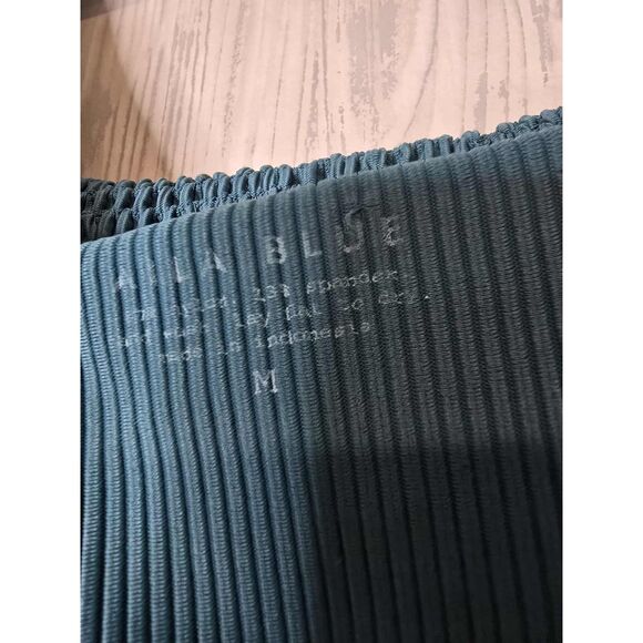 Aila Blue Pixie Bikini Top | Smocked Textured Swim Top | Size M - Picture 10 of 10